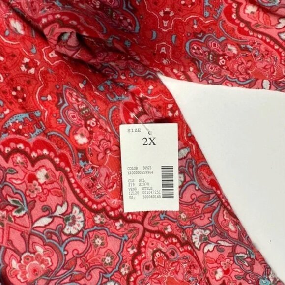 Paisley Collection Lot of 4 Various Brands 2X Blouse Tops Career Boho Colorful - Picture 12 of 12